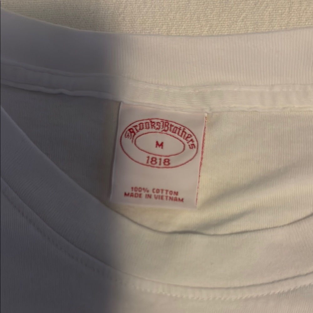 Brooks Brothers White Tee with Gold Detail - Picture 2 of 7